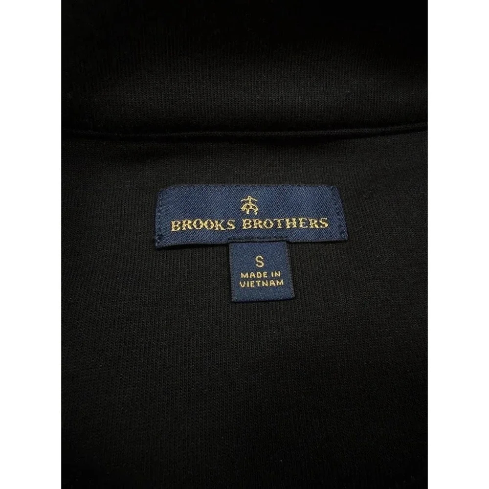 Brooks Brothers Quarter Zip Pullover Sweatshirt Long Sleeve Mens Black S‎ NWOT